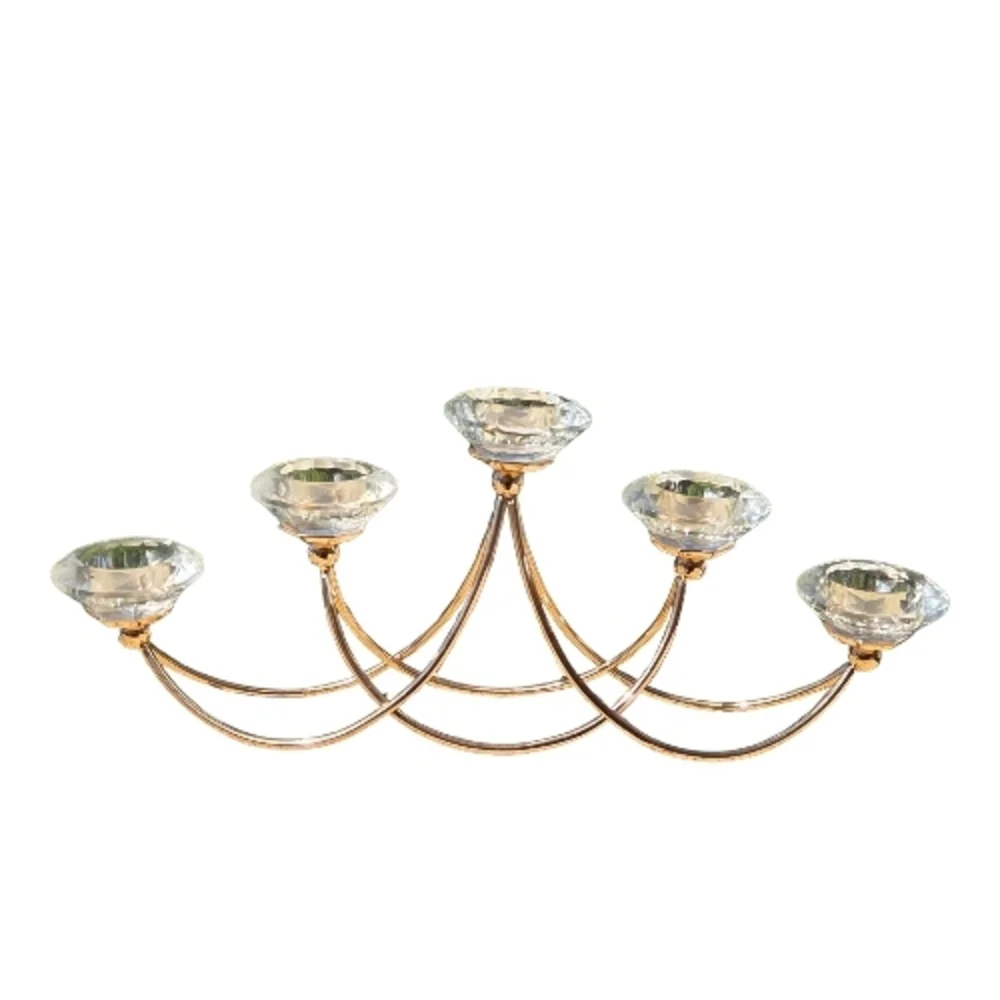 Crystal and Metal Candle Holder ~ Tealight Candelabra